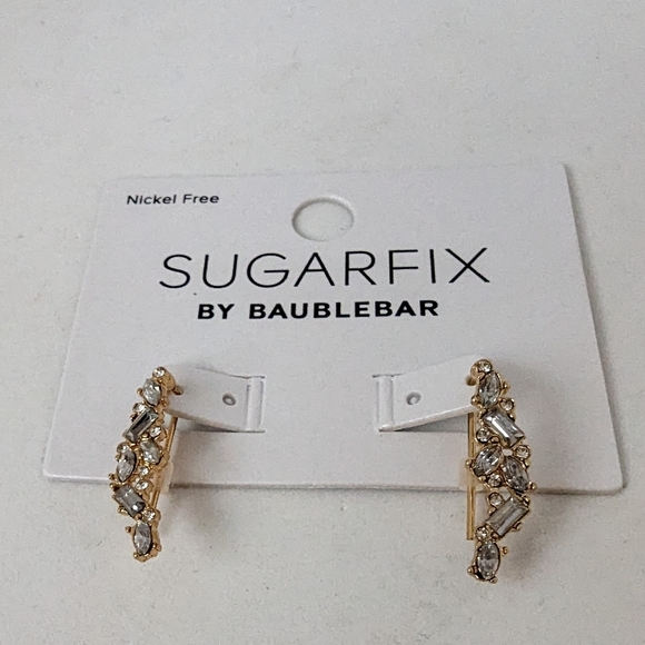 Sugarfix by Baublebar Crystal Cluster Ear Crawlers Gold - Picture 3 of 7